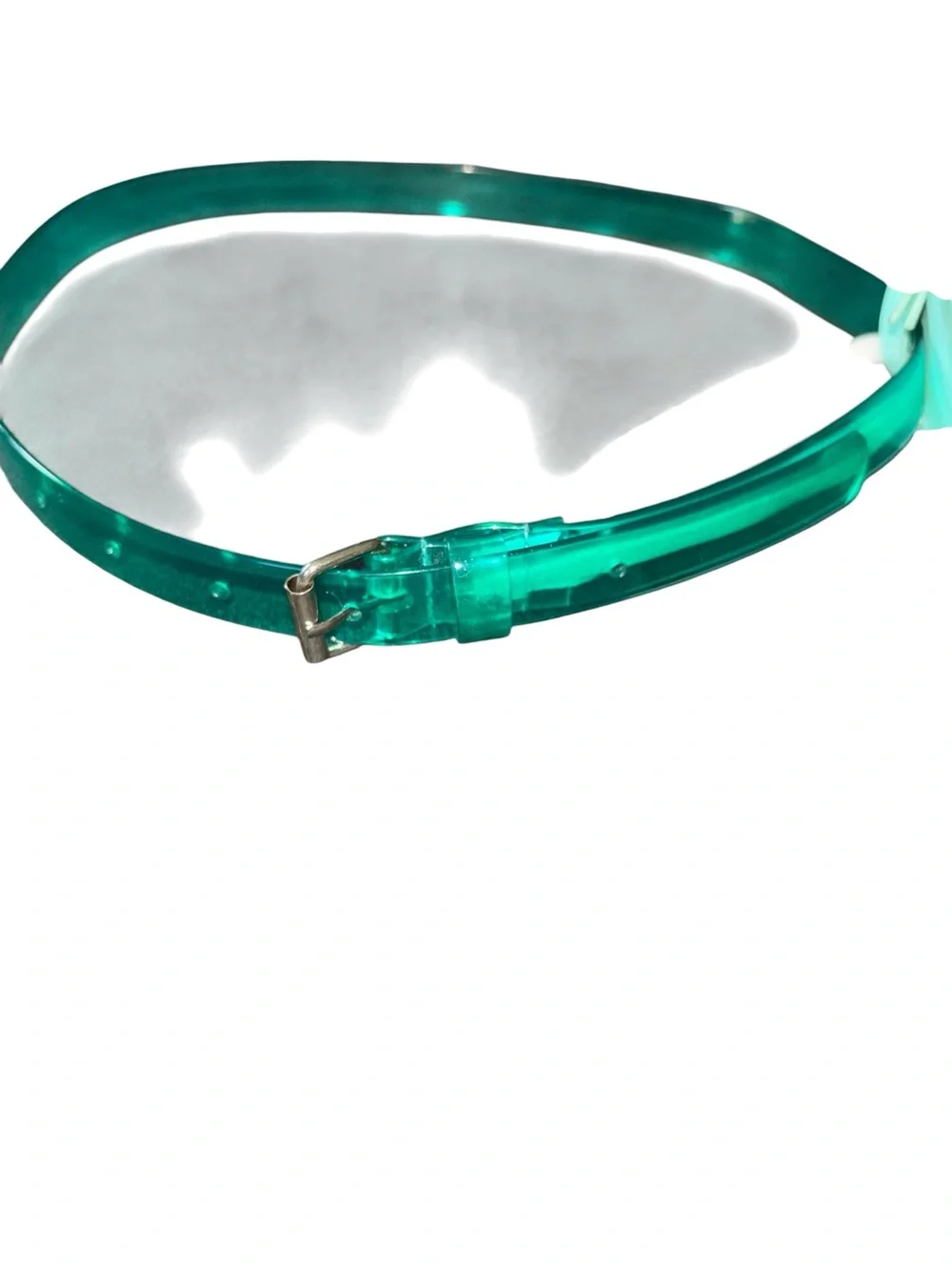 VTG Y2K Jelly Skinny Belt 1” Green with Attached Watermelon Coin Purse 28-34”